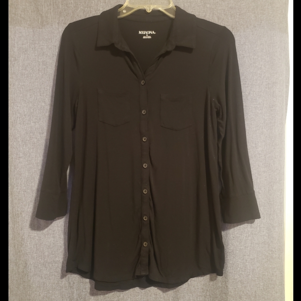 Black women's button down shirt